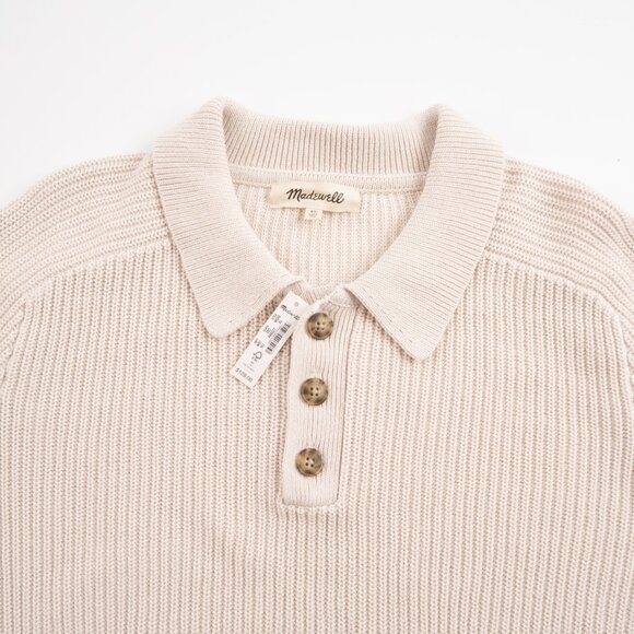 NEW MADEWELL Cotton-Linen Long-Sleeve Sweater Polo size XL - Picture 7 of 12